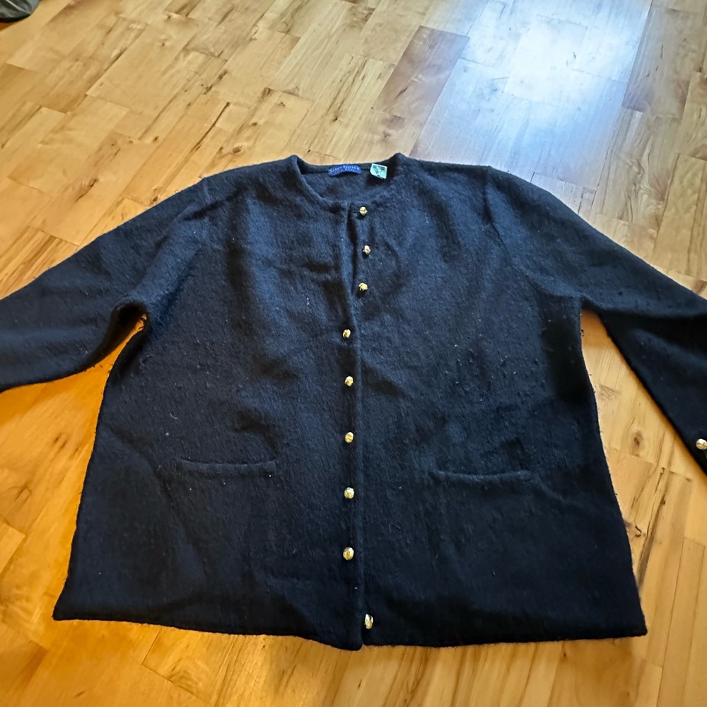 Boiled Wool Cardigan Sweater